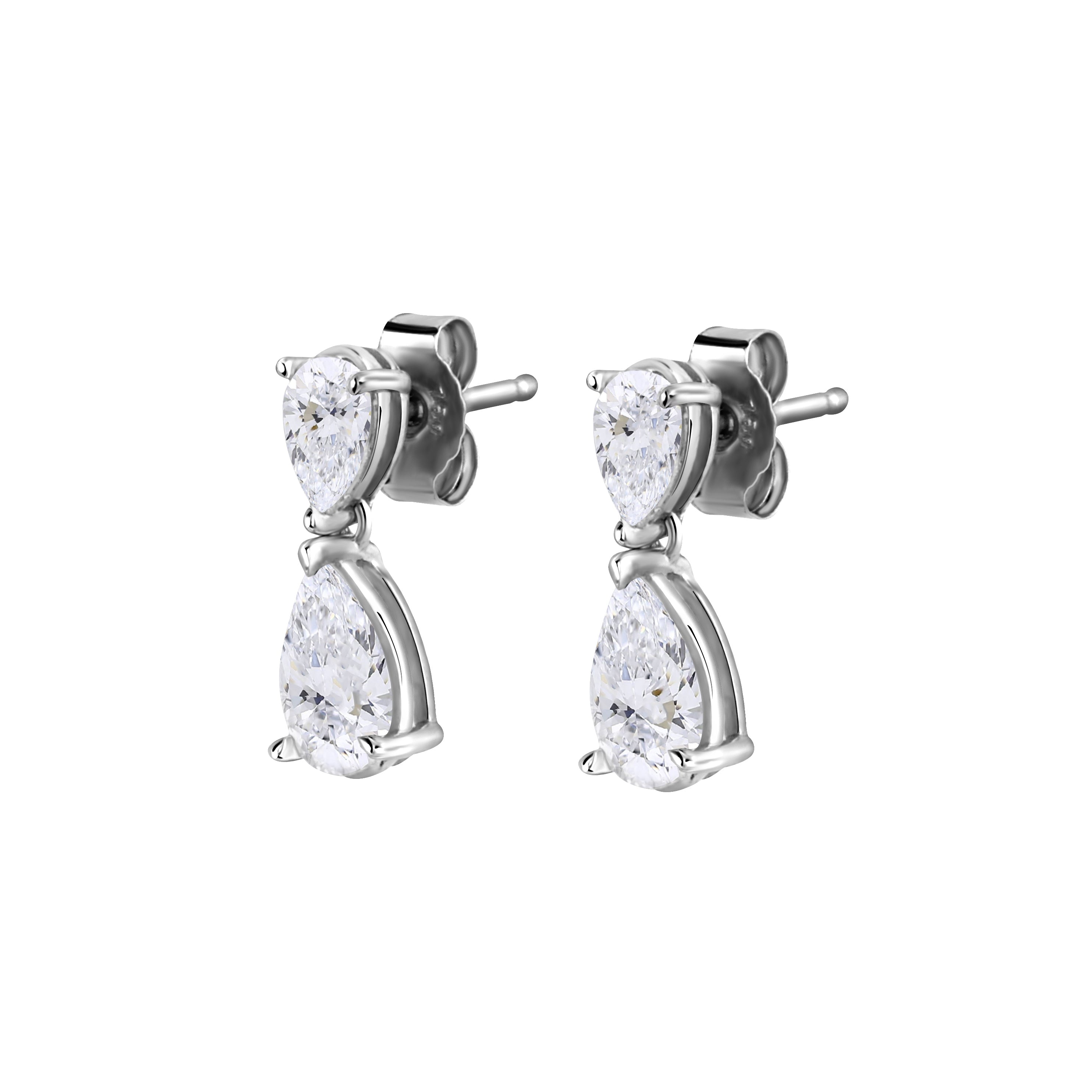 2.14ct Pear Diamond Hoop Earrings - ER14