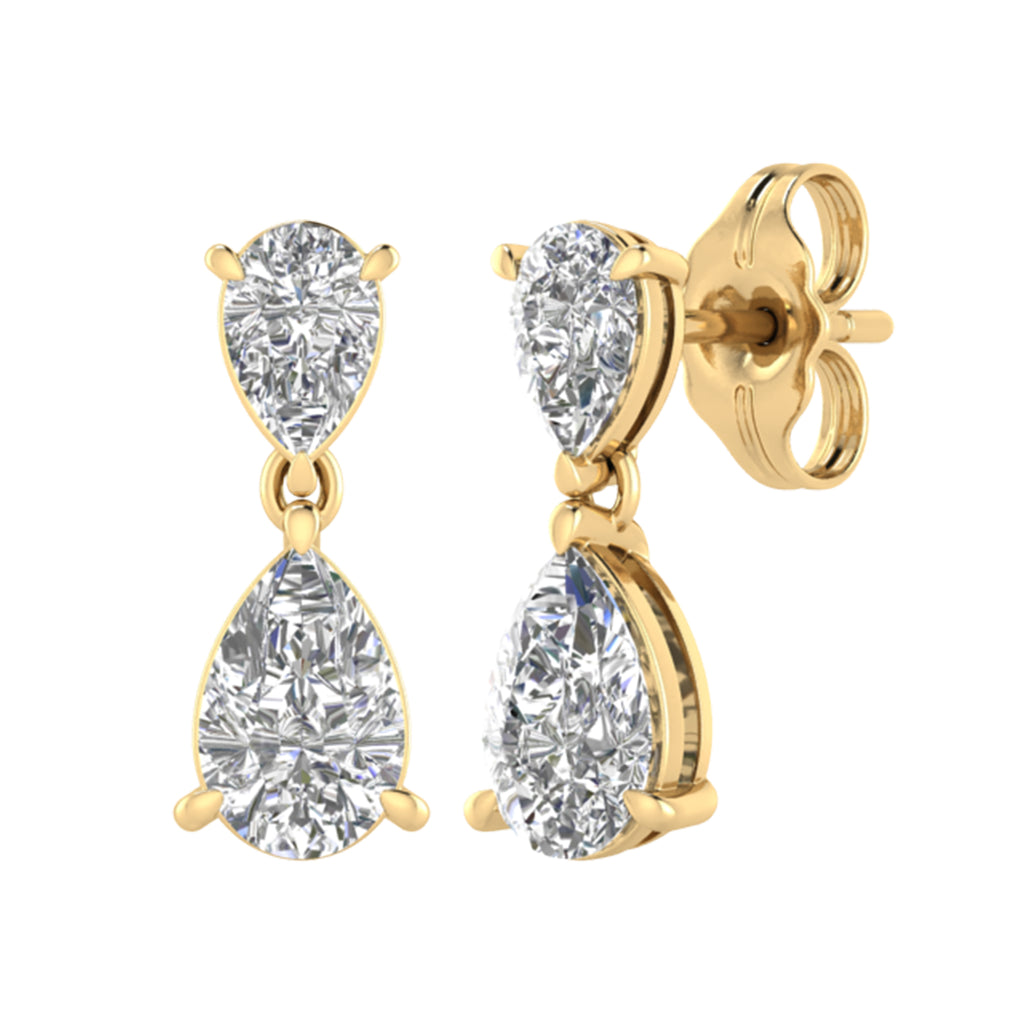 2.14ct Pear Diamond Hoop Earrings - ER14