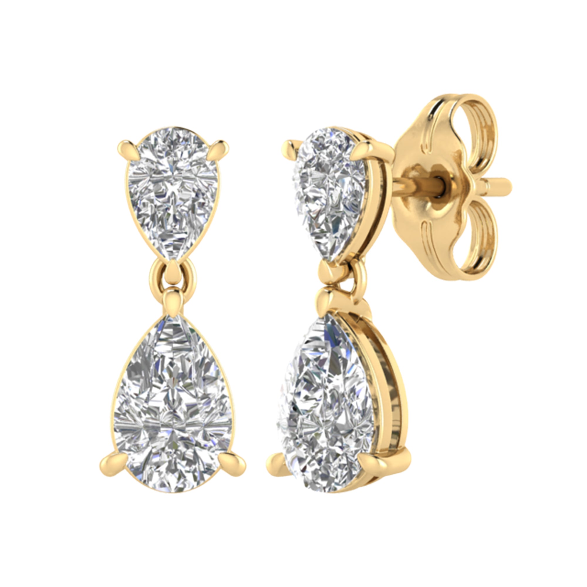 2.14ct Pear Diamond Hoop Earrings - ER14