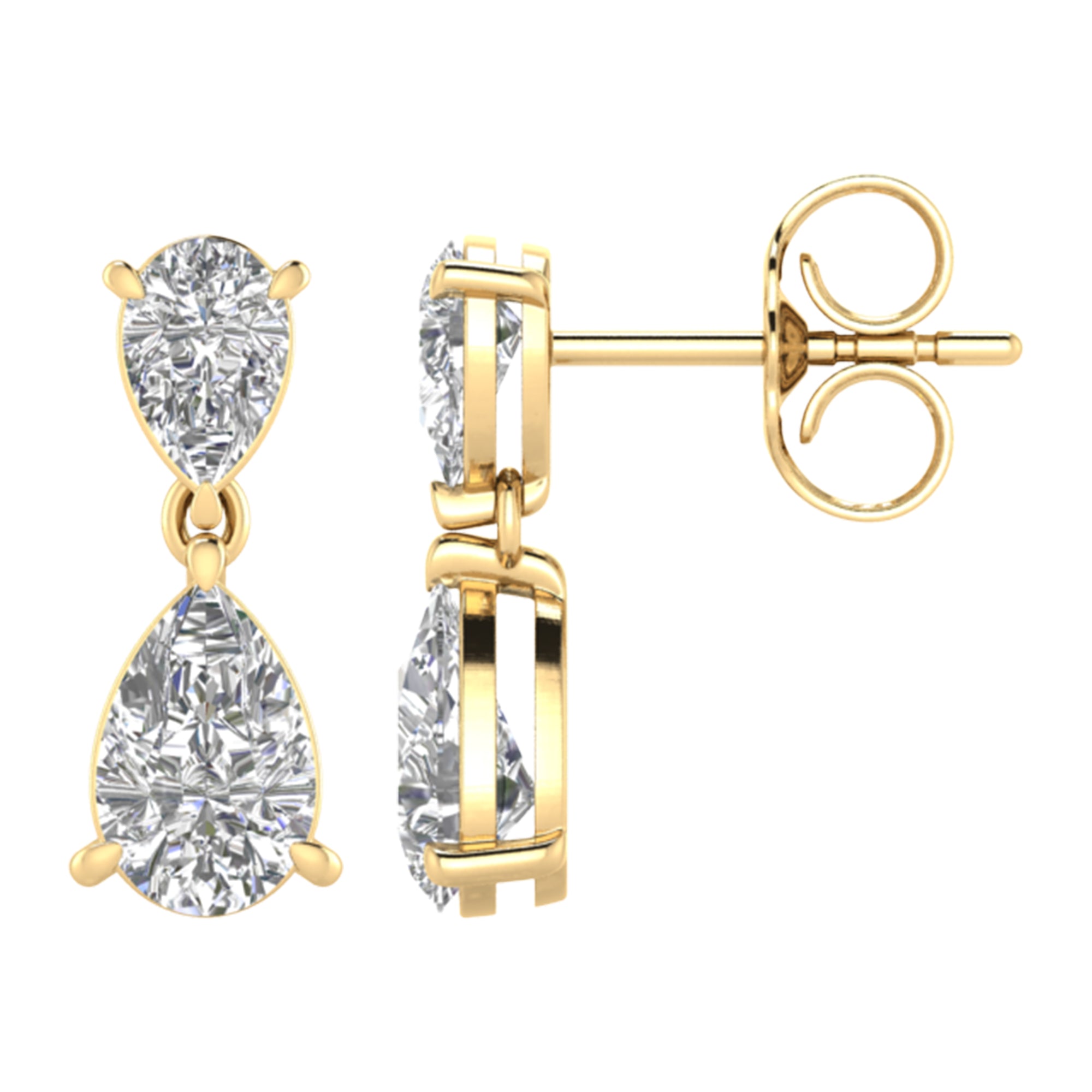 2.14ct Pear Diamond Hoop Earrings - ER14