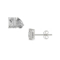 Pear & Emerald Brilliant Cut Diamond Stud Earrings - Butterfly Back - ER15