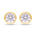 Round Brilliant Cut Diamond Stud Earrings - Butterfly Back - ER17