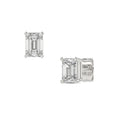 Emerald Brilliant Cut Diamond Stud Earrings - Butterfly Back - ER18