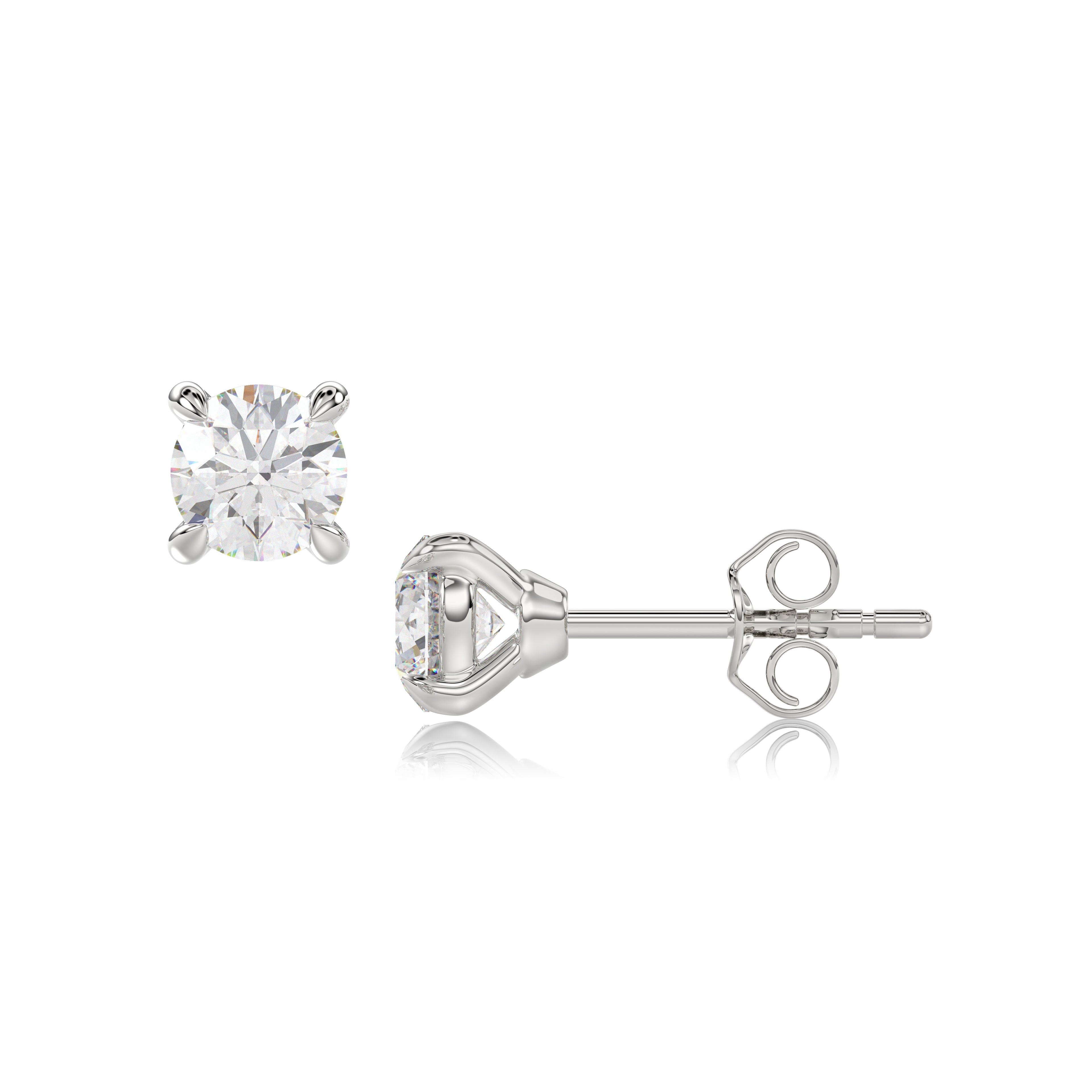 Round Brilliant Cut Diamond Stud Earrings - ER22