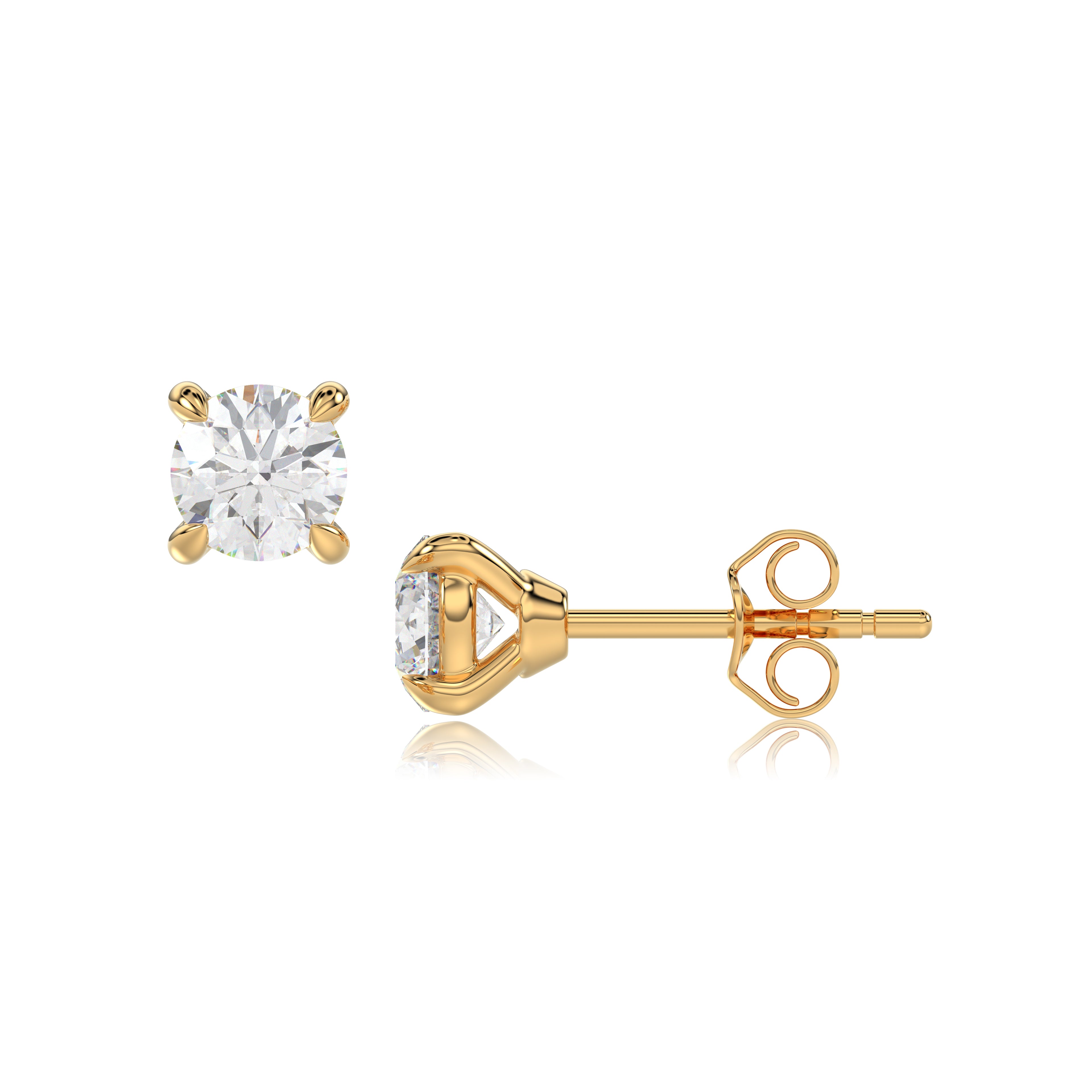 Round Brilliant Cut Diamond Stud Earrings - ER22
