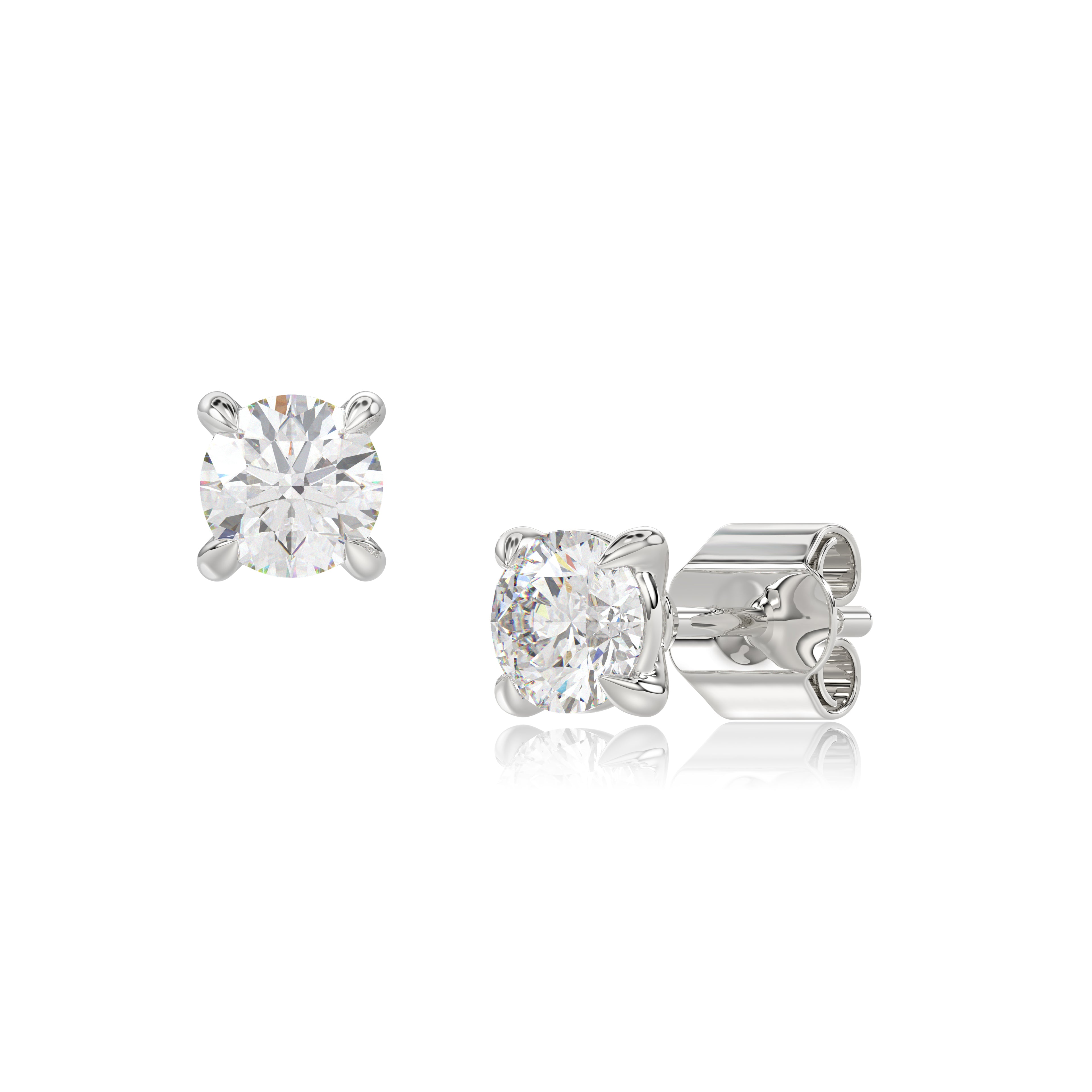 Round Brilliant Cut Diamond Stud Earrings - ER22