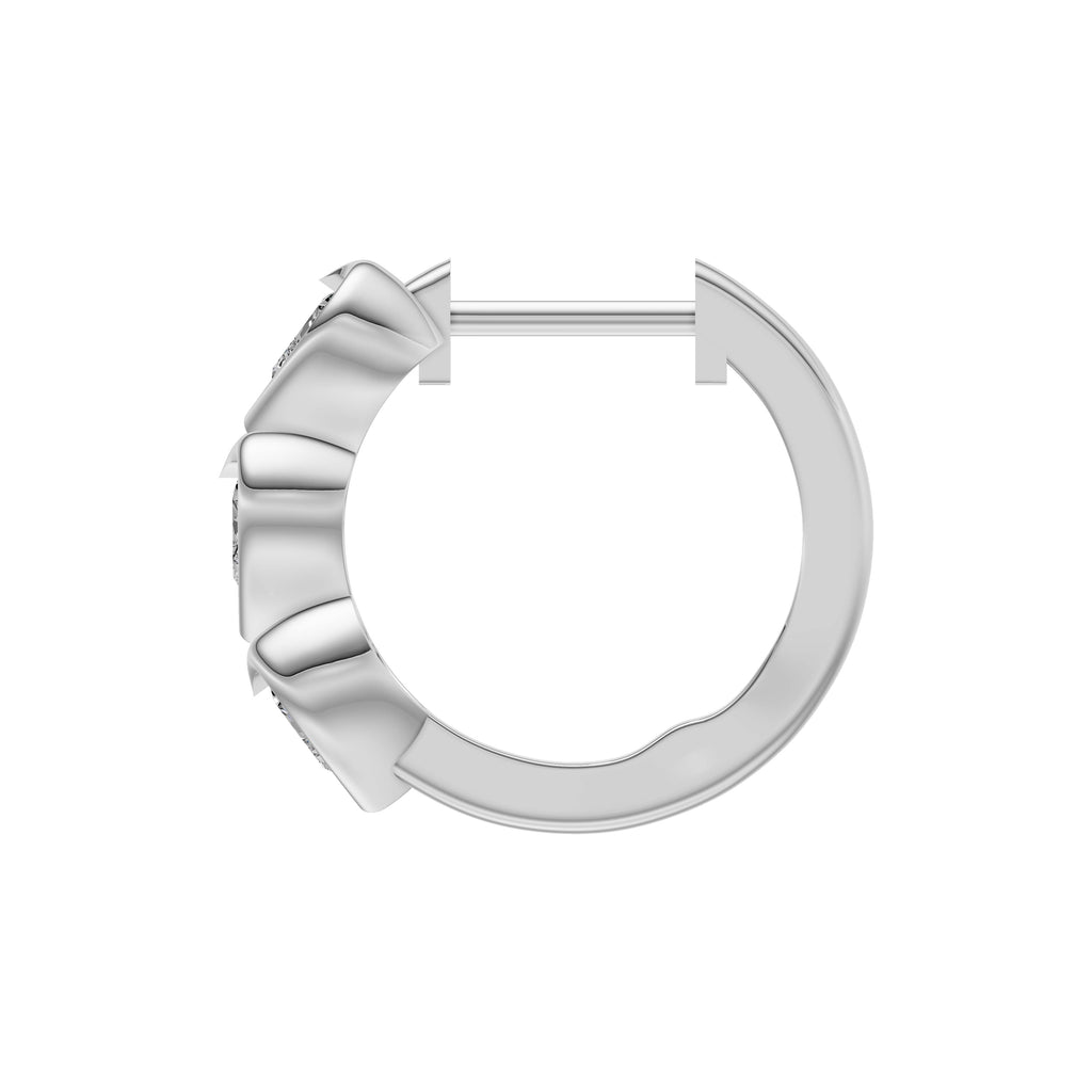 0.90ct Heart Diamond Hoop Earrings - ER27