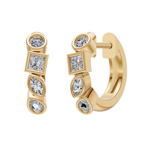 0.56ct Multi Stone Diamond Hoop Earrings - ER28