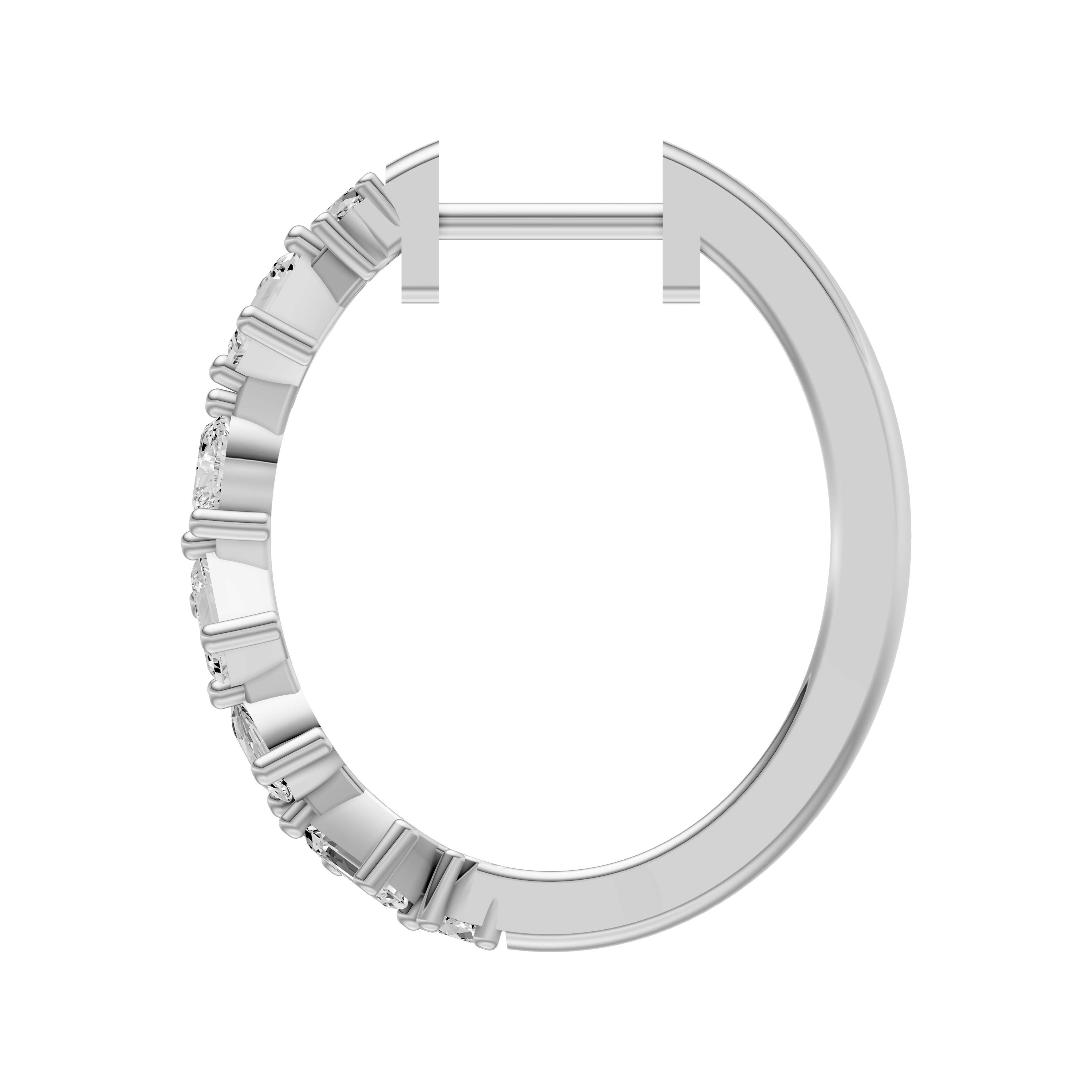 1.10ct Multi Stone Diamond Hoop Earrings - ER30