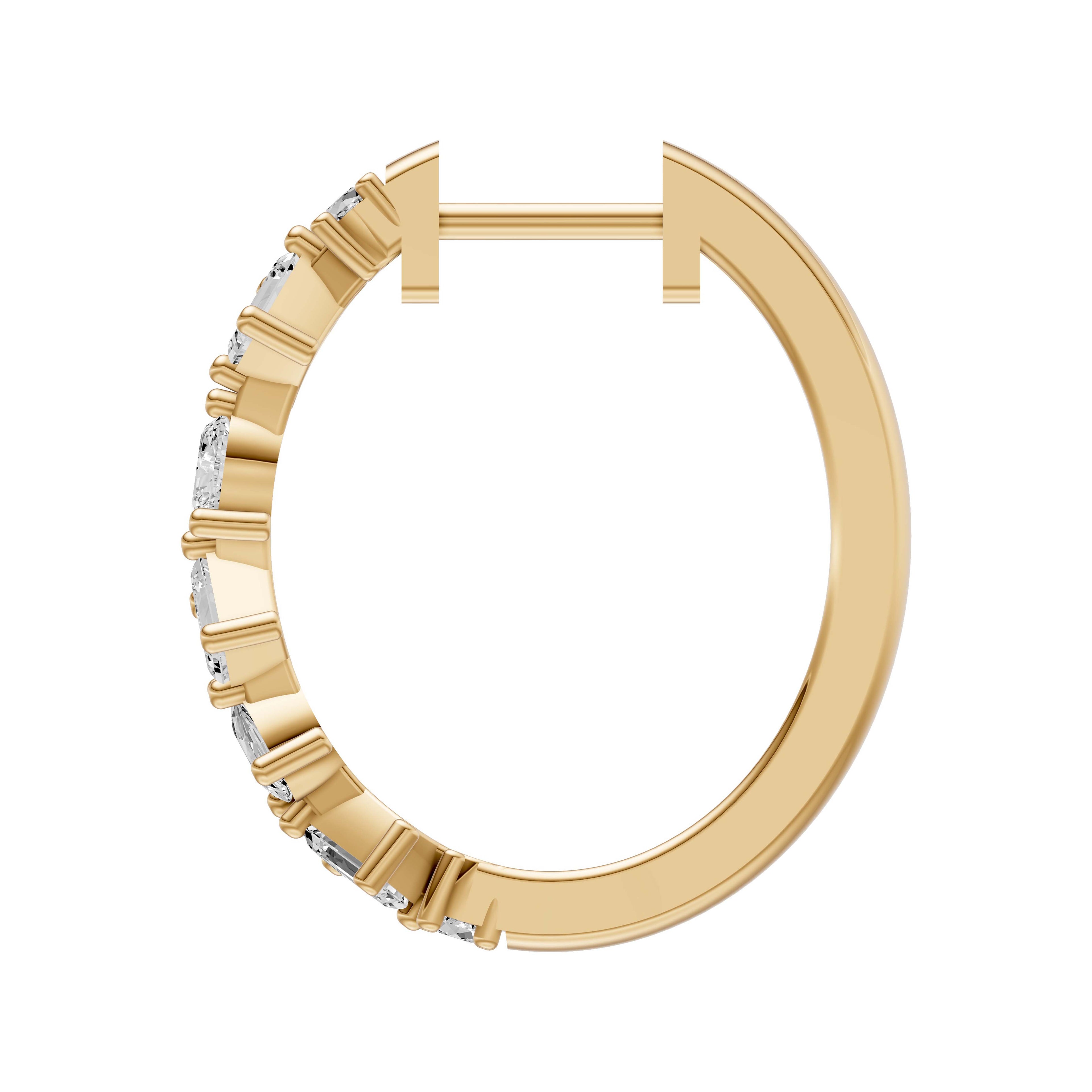 1.10ct Multi Stone Diamond Hoop Earrings - ER30
