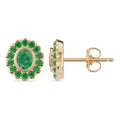 Oval & Round Emerald Stud Earrings - ER31