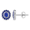 Oval & Round Sapphire Stud Earrings - ER33