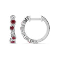 Ruby & Round Diamond Hoop Earrings - ER38