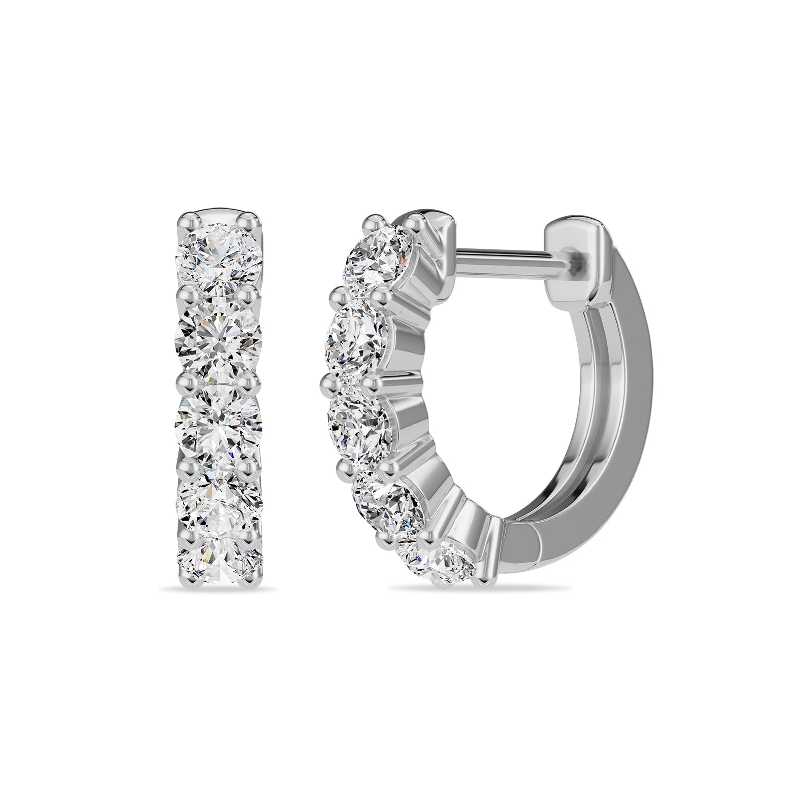 Natural Diamond Hoop Earrings - ER40