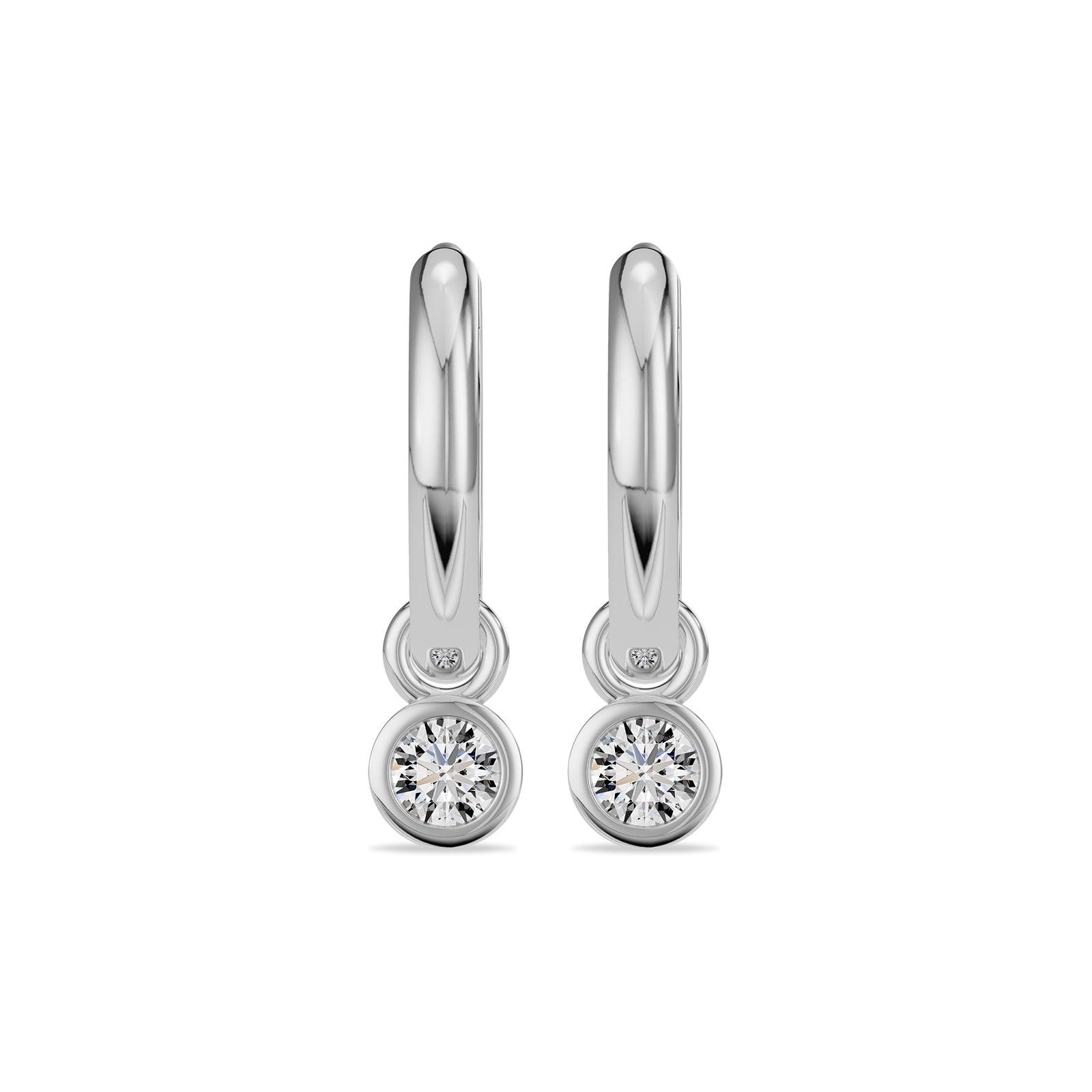 Natural Diamond Hoop Earrings - ER41