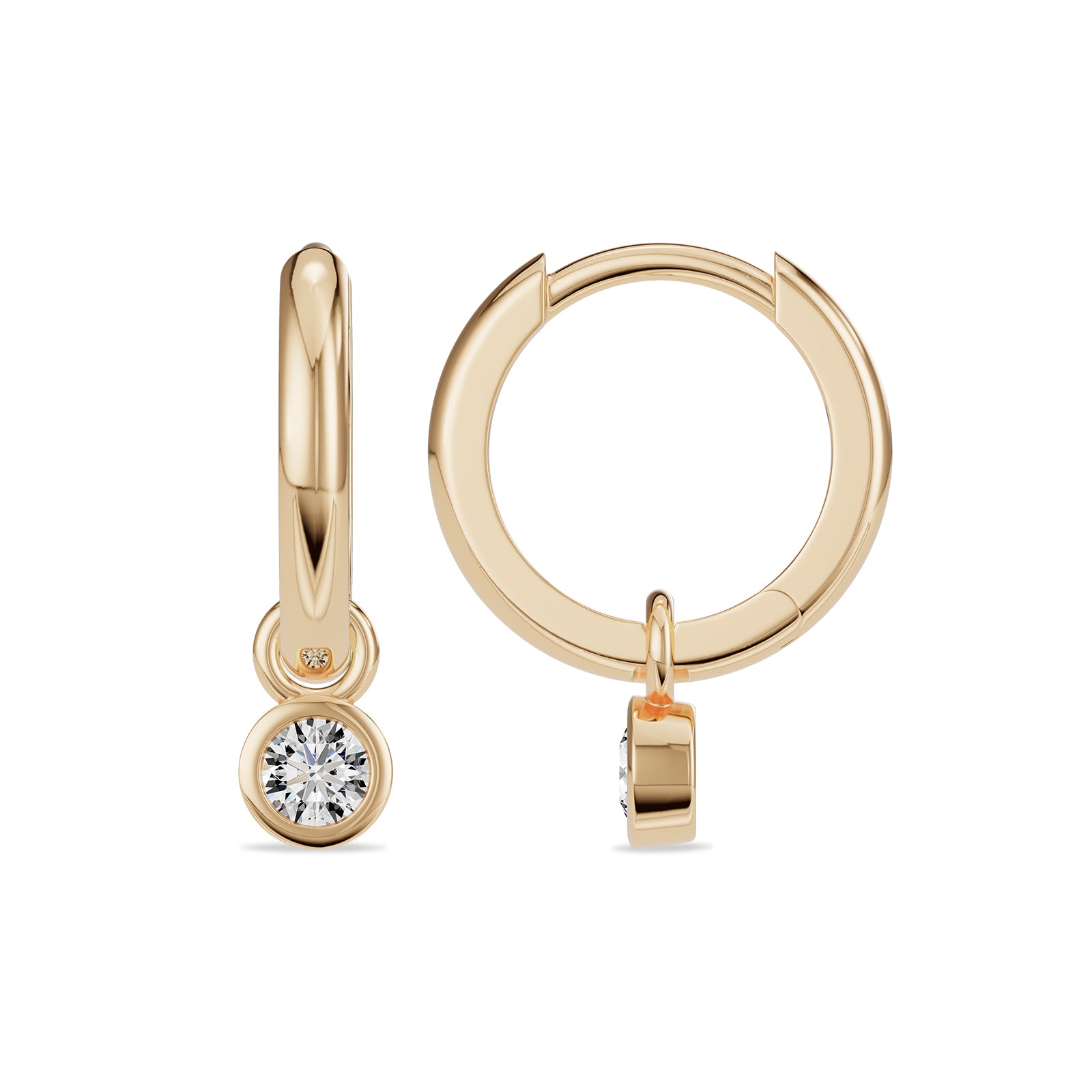 Natural Diamond Hoop Earrings - ER41