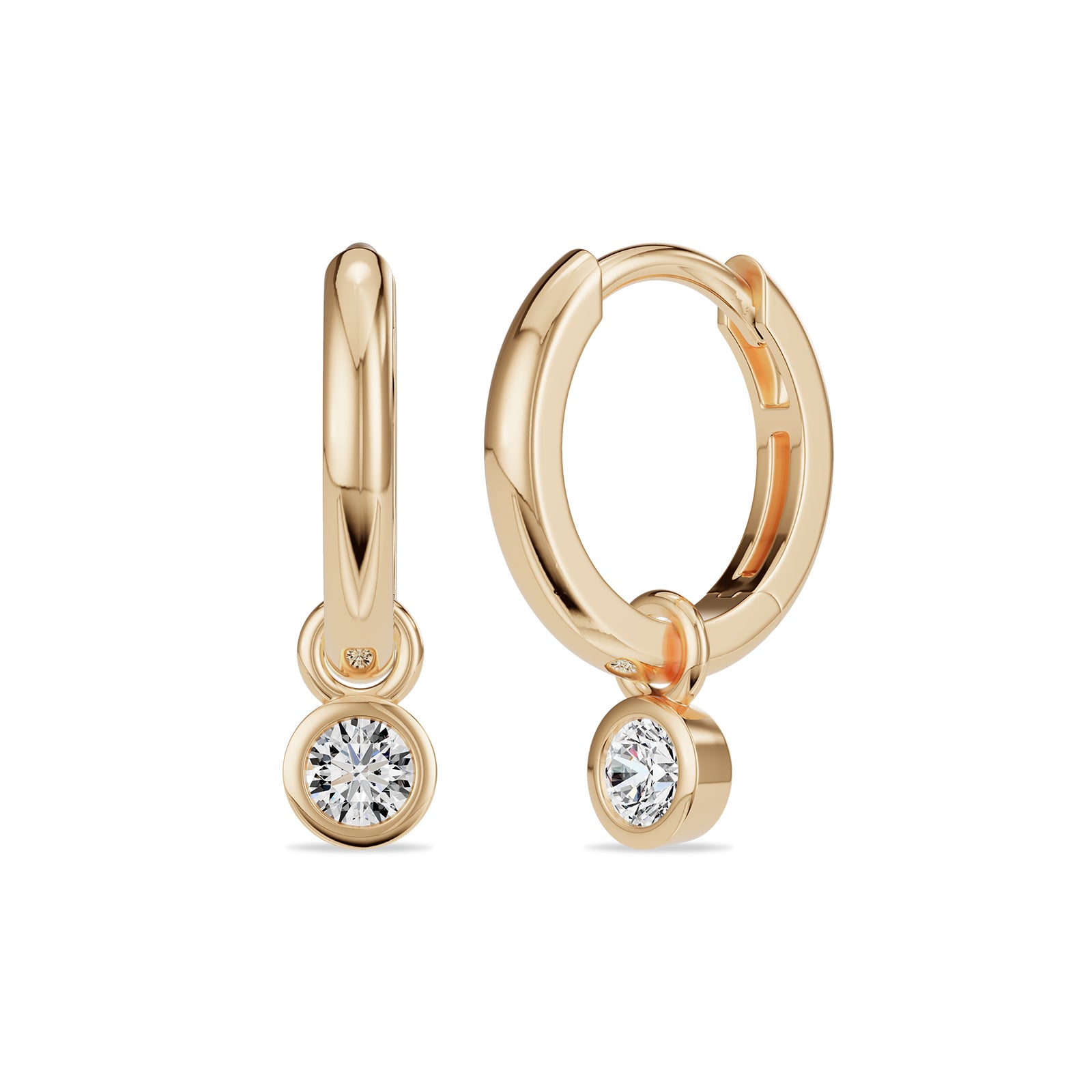 Natural Diamond Hoop Earrings - ER41