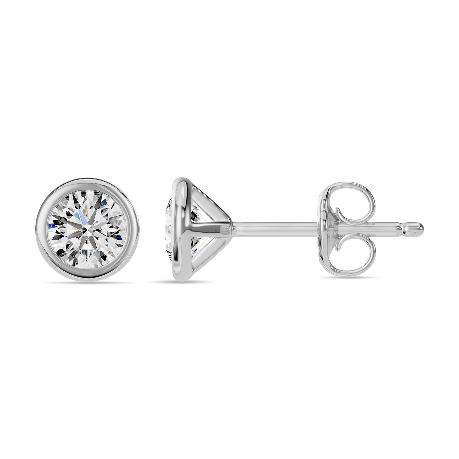 Natural Diamond Bezel Earrings - ER43