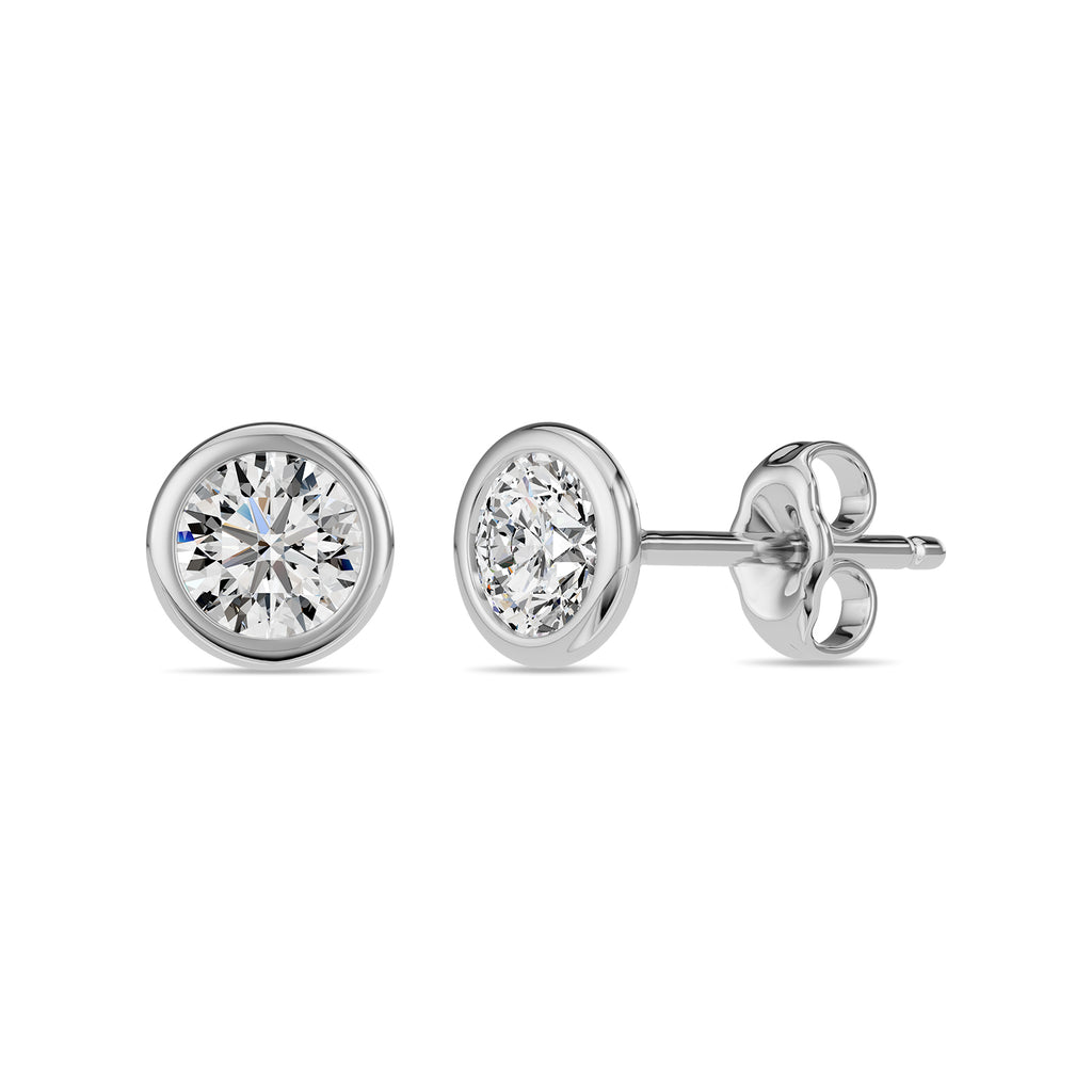 Natural Diamond Bezel Earrings - ER43