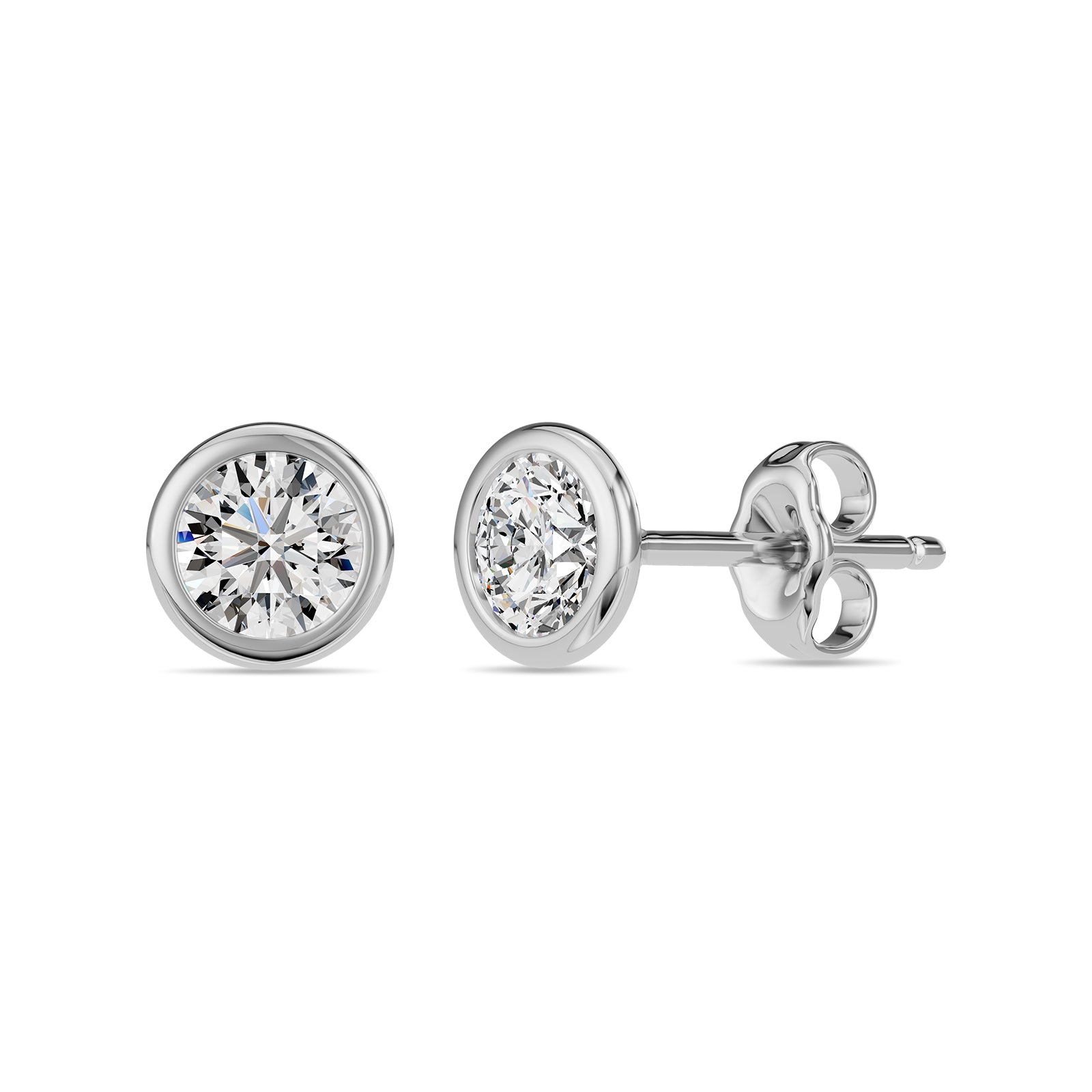 Natural Diamond Bezel Earrings - ER43