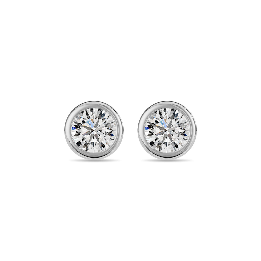 Natural Diamond Bezel Earrings - ER43