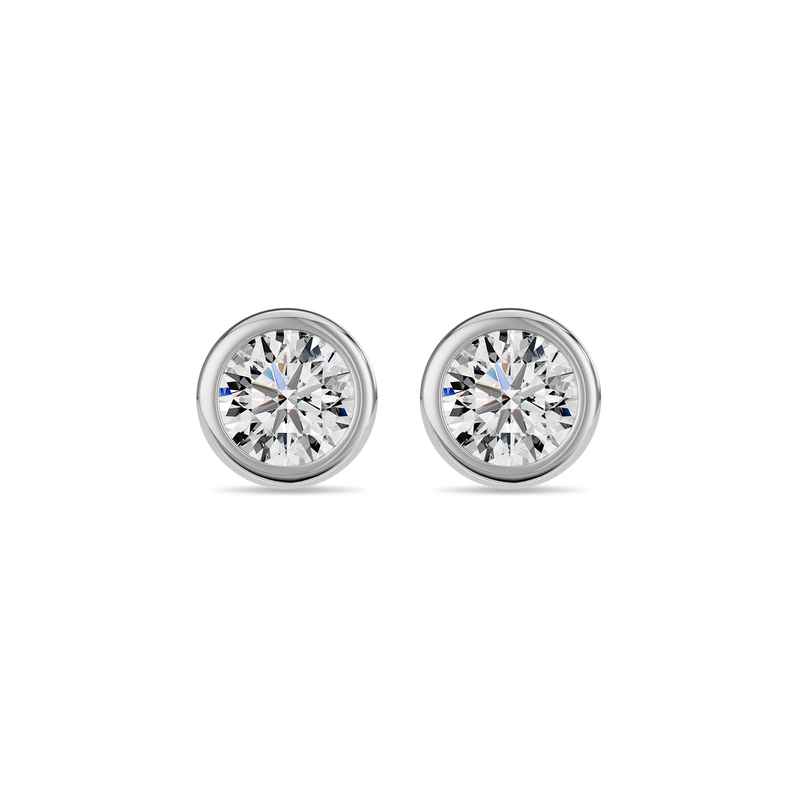 Natural Diamond Bezel Earrings - ER43