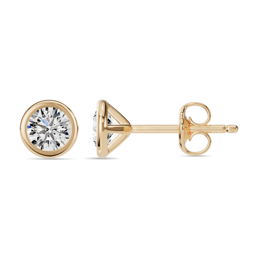 Natural Diamond Bezel Earrings - ER43
