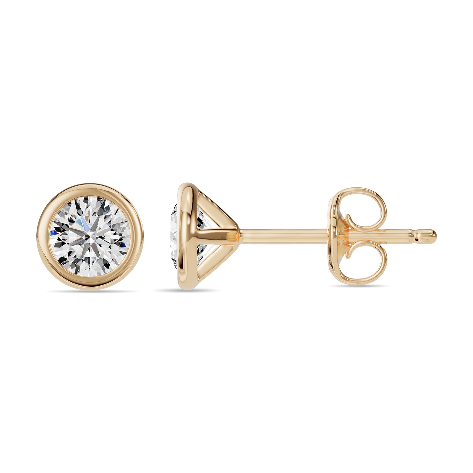 Natural Diamond Bezel Earrings - ER43