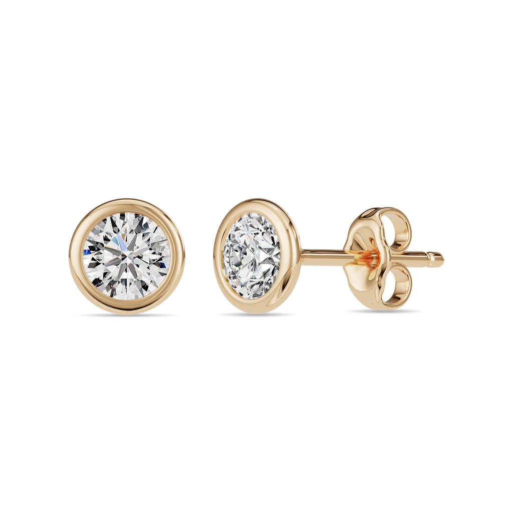 Natural Diamond Bezel Earrings - ER43