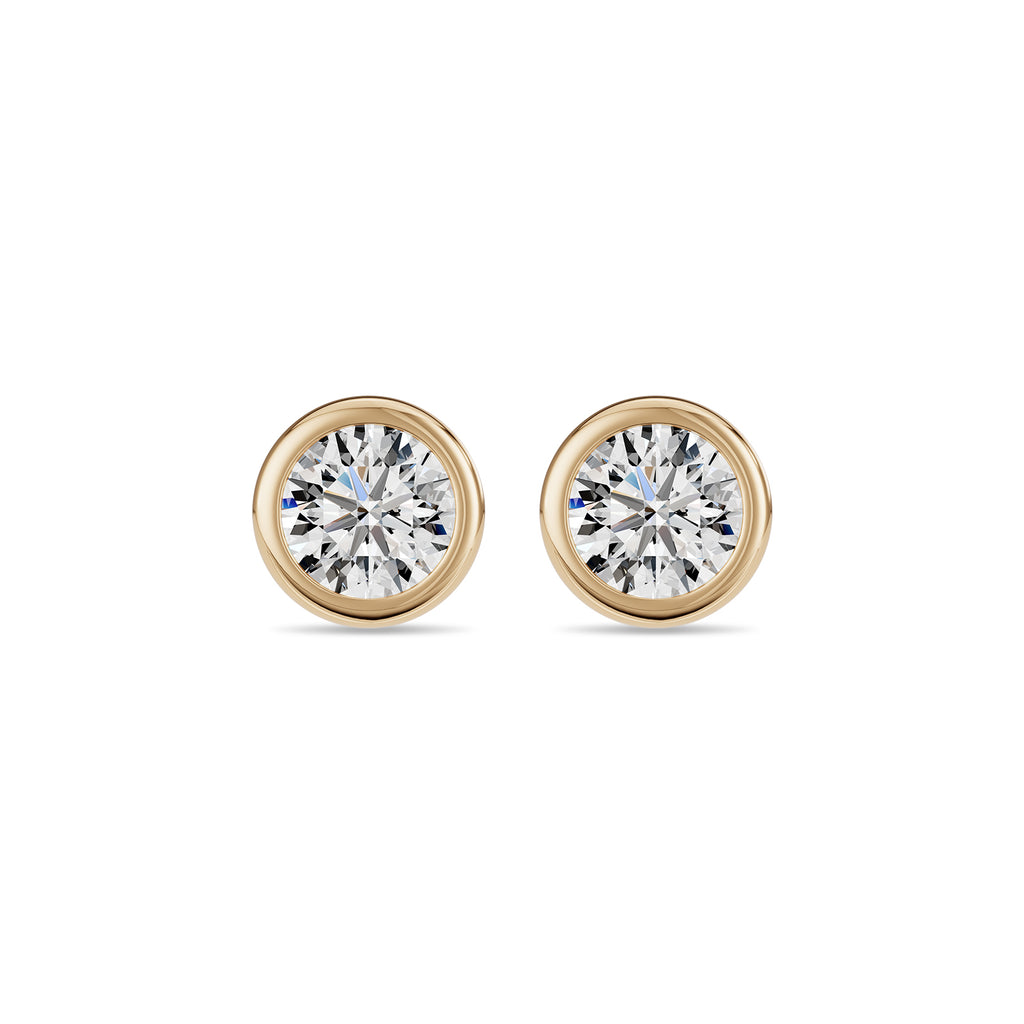 Natural Diamond Bezel Earrings - ER43