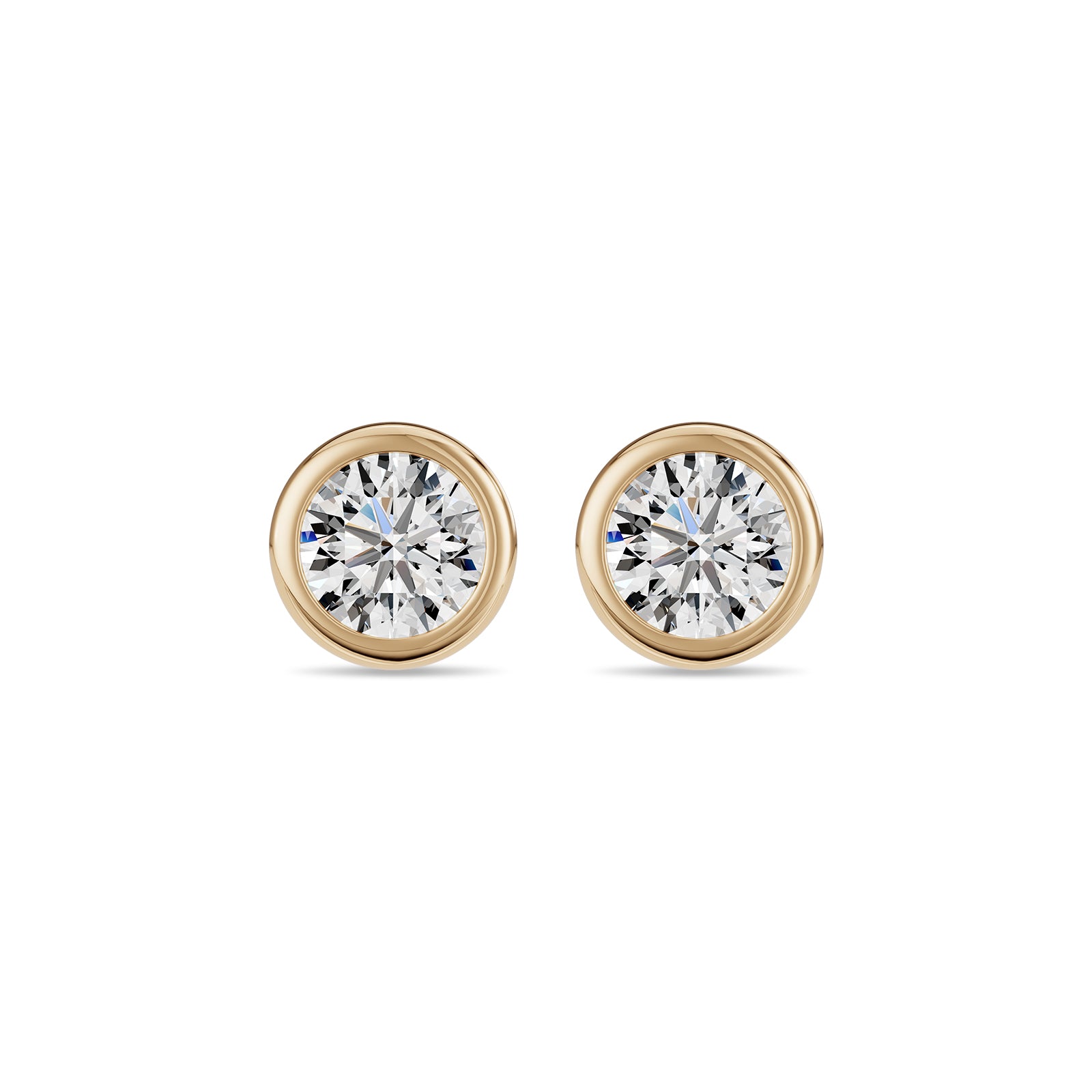 Natural Diamond Bezel Earrings - ER43