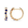 Sapphire & Round Diamond Hoop Earrings - ER39