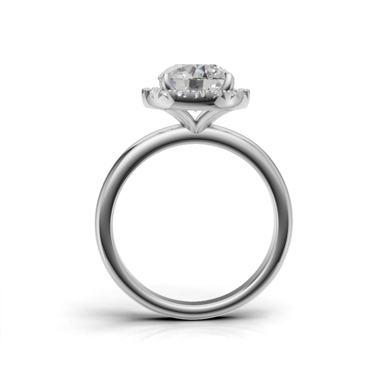 Round Diamond Halo Ring - R109