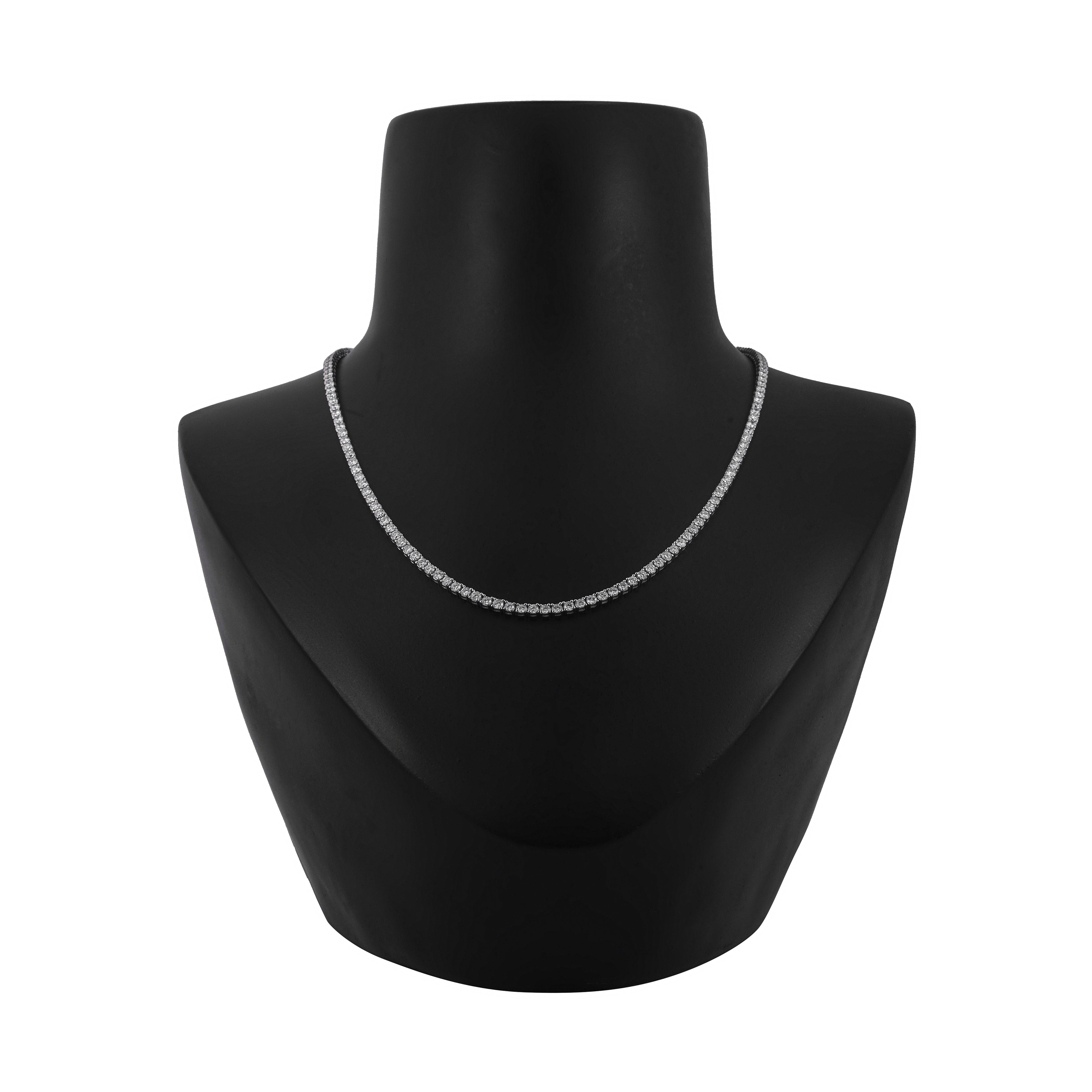 Round Brilliant Cut Diamond Tennis Necklaces - NE01