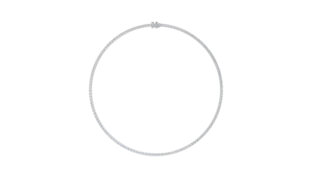 Round Brilliant Cut Diamond Tennis Necklaces - NE01