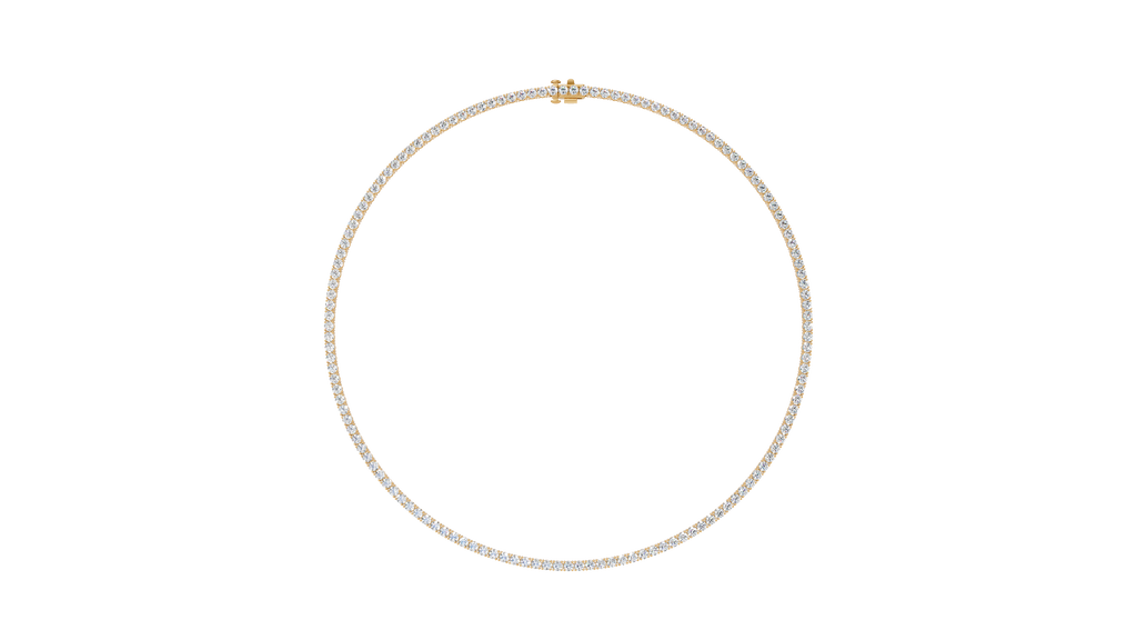 Round Brilliant Cut Diamond Tennis Necklaces - NE01