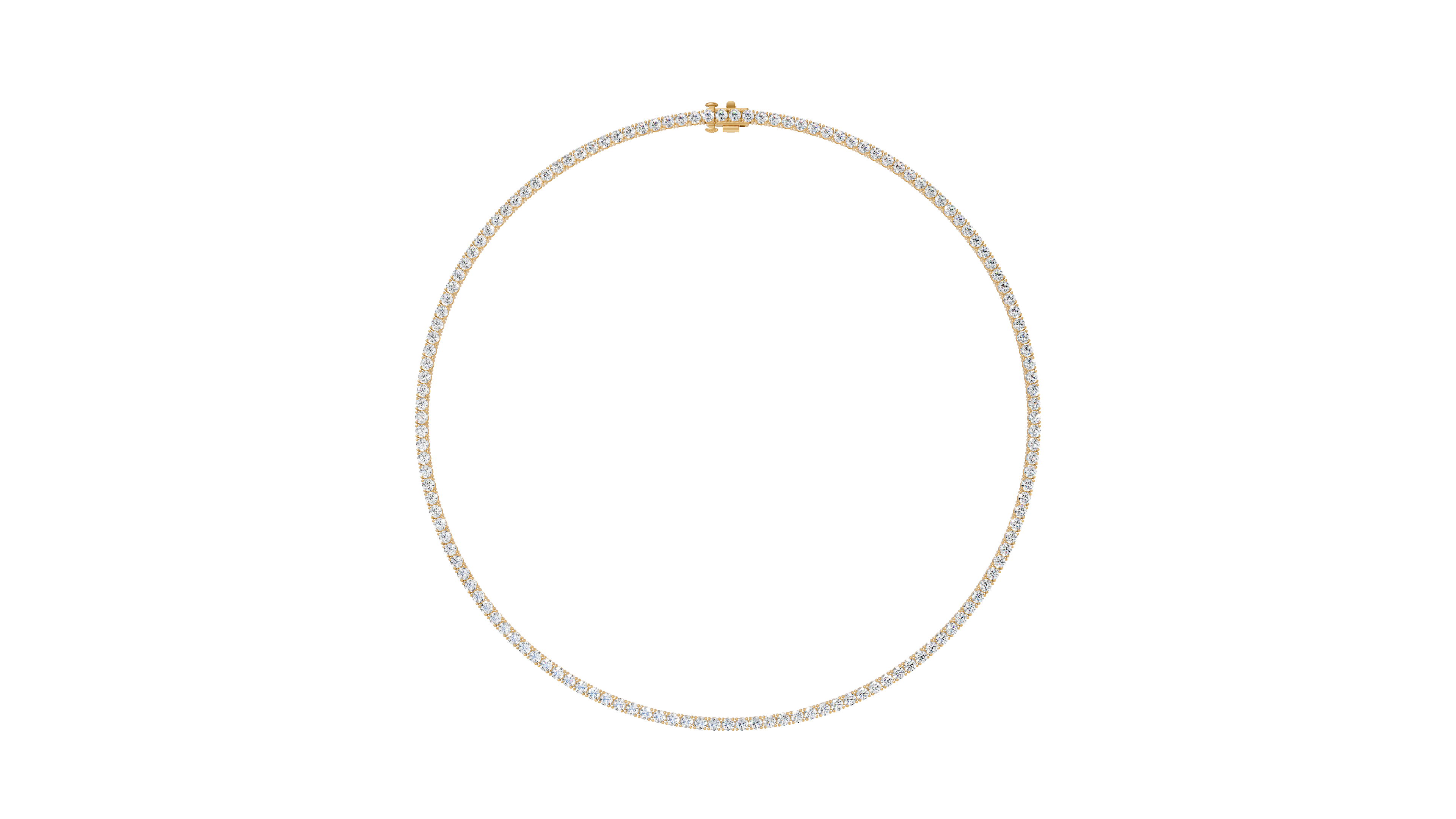 Round Brilliant Cut Diamond Tennis Necklaces - NE01
