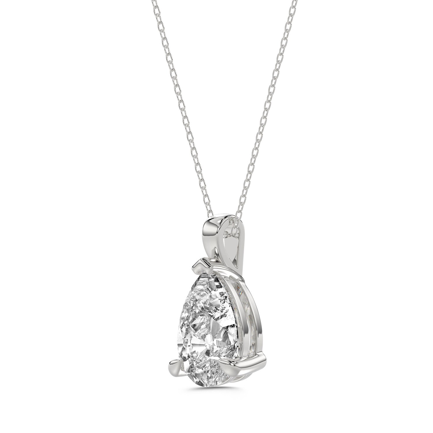 Brilliant Cut Pear Diamond Pendant With chain - PD01