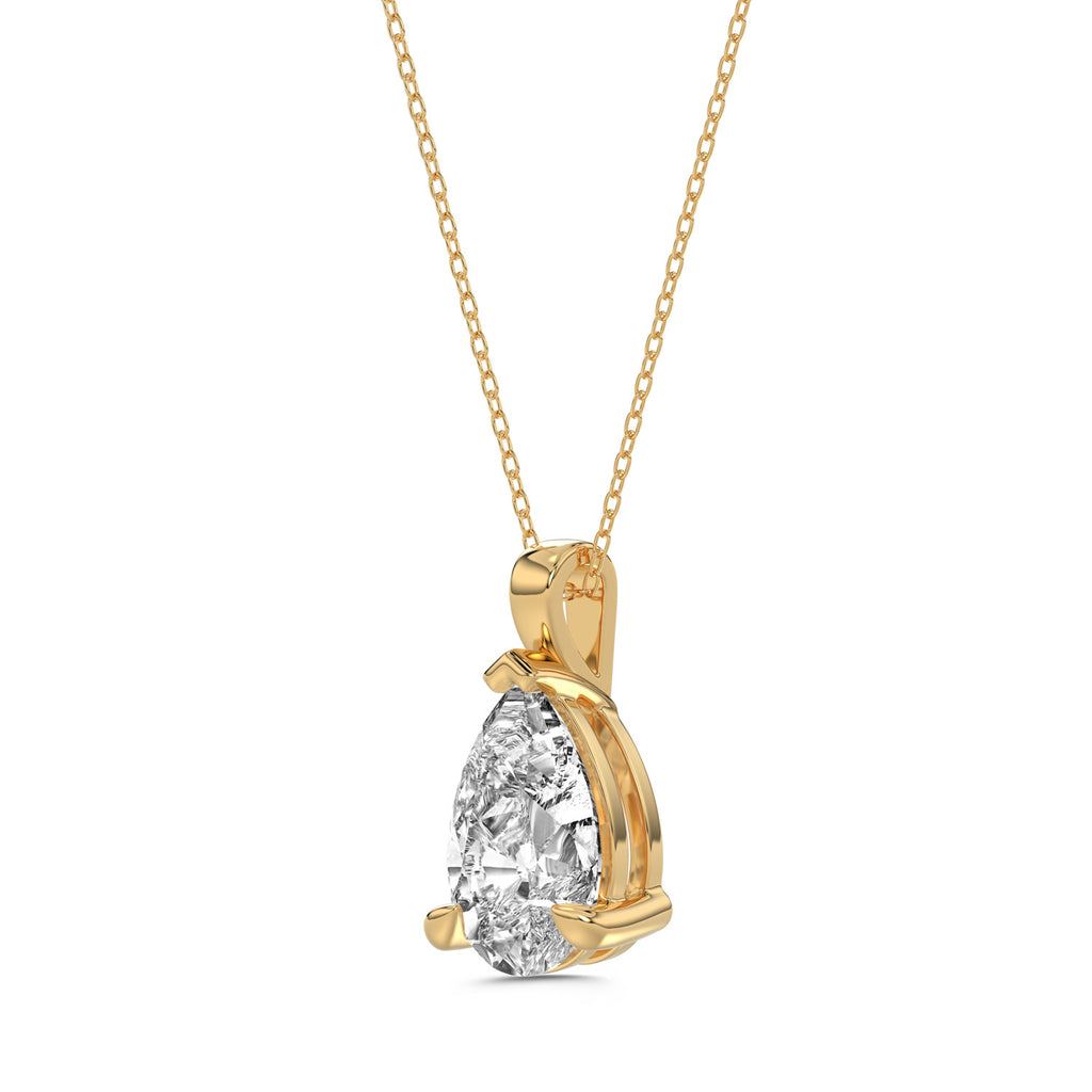 Brilliant Cut Pear Diamond Pendant With chain - PD01