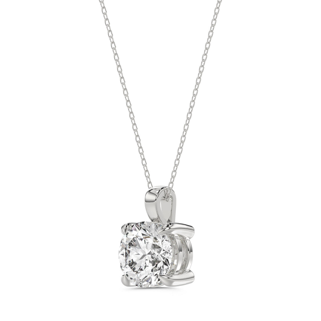 Round Brilliant Cut Diamond Pendant With chain - PD02