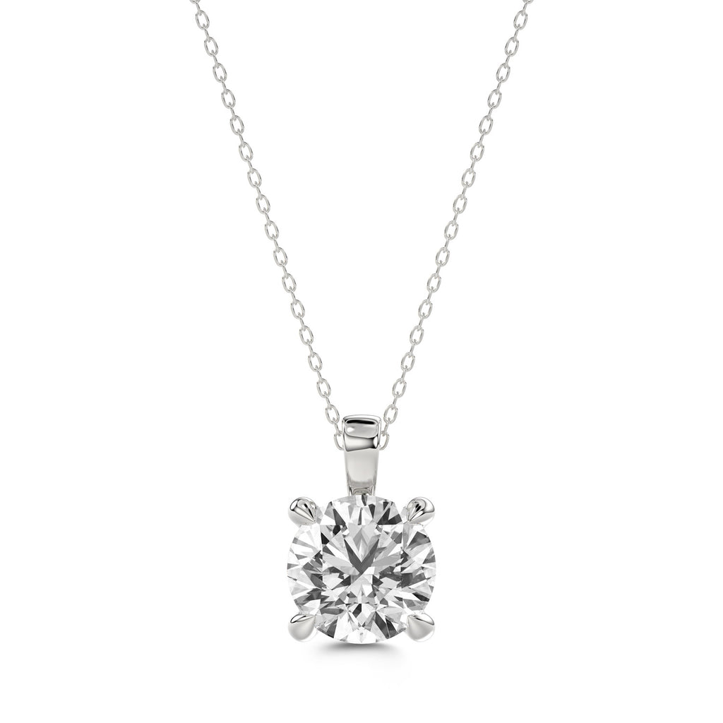 Round Brilliant Cut Diamond Pendant With chain - PD02