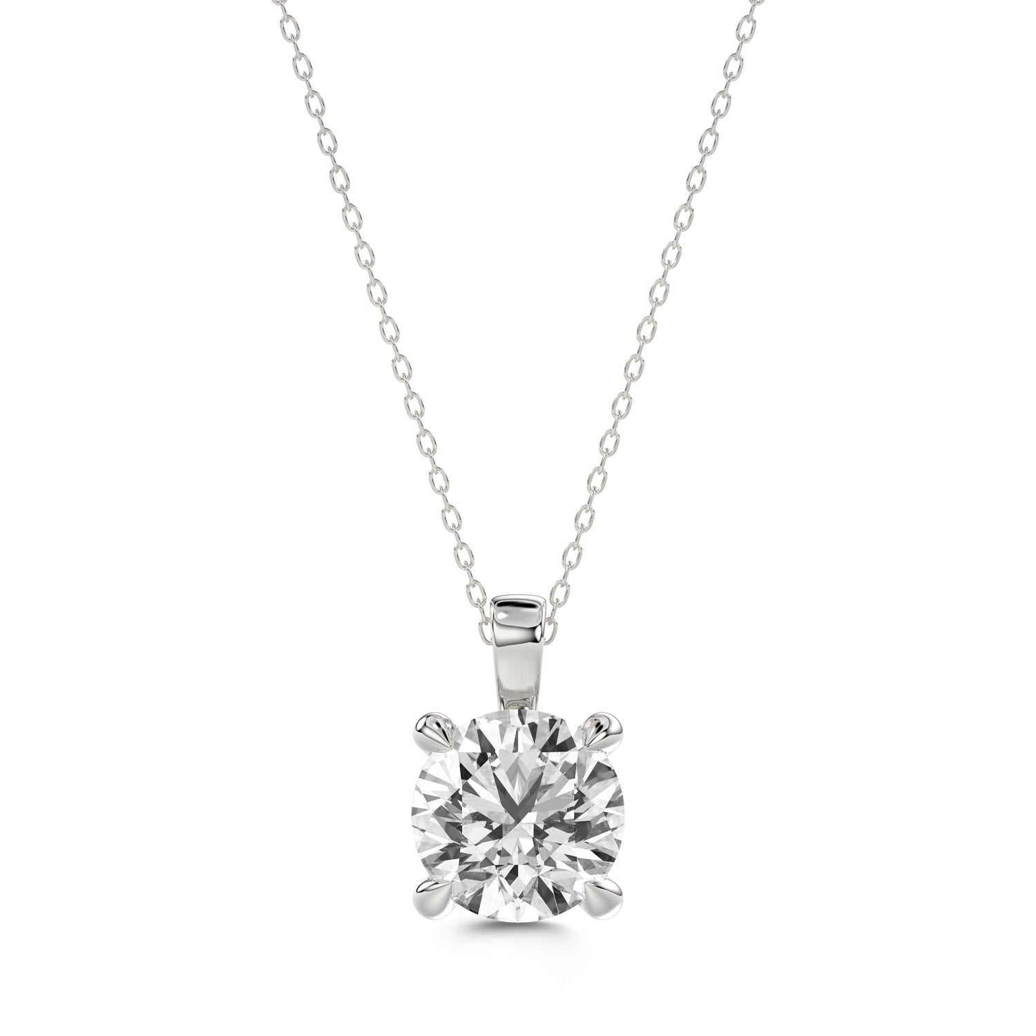 Round Brilliant Cut Diamond Pendant With chain - PD02