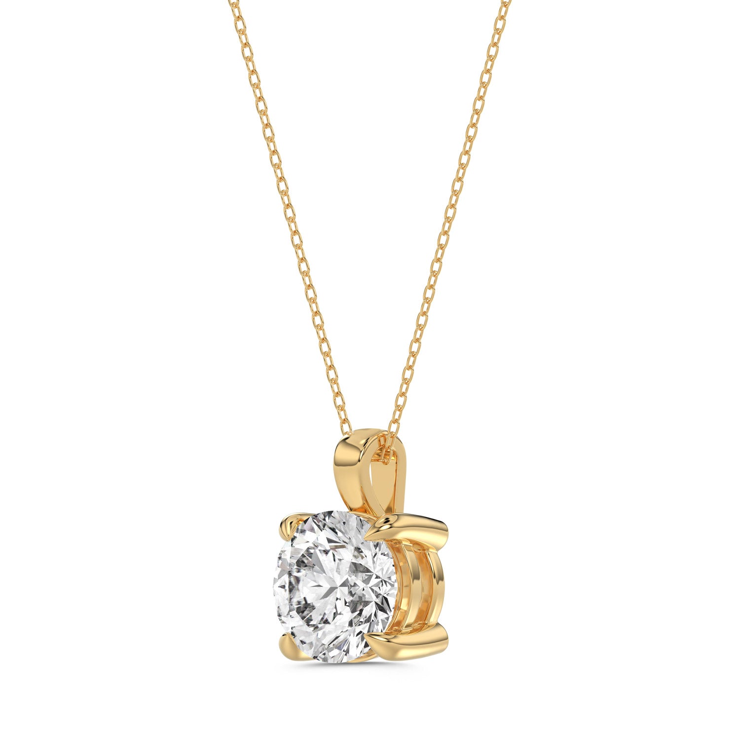 Round Brilliant Cut Diamond Pendant With chain - PD02