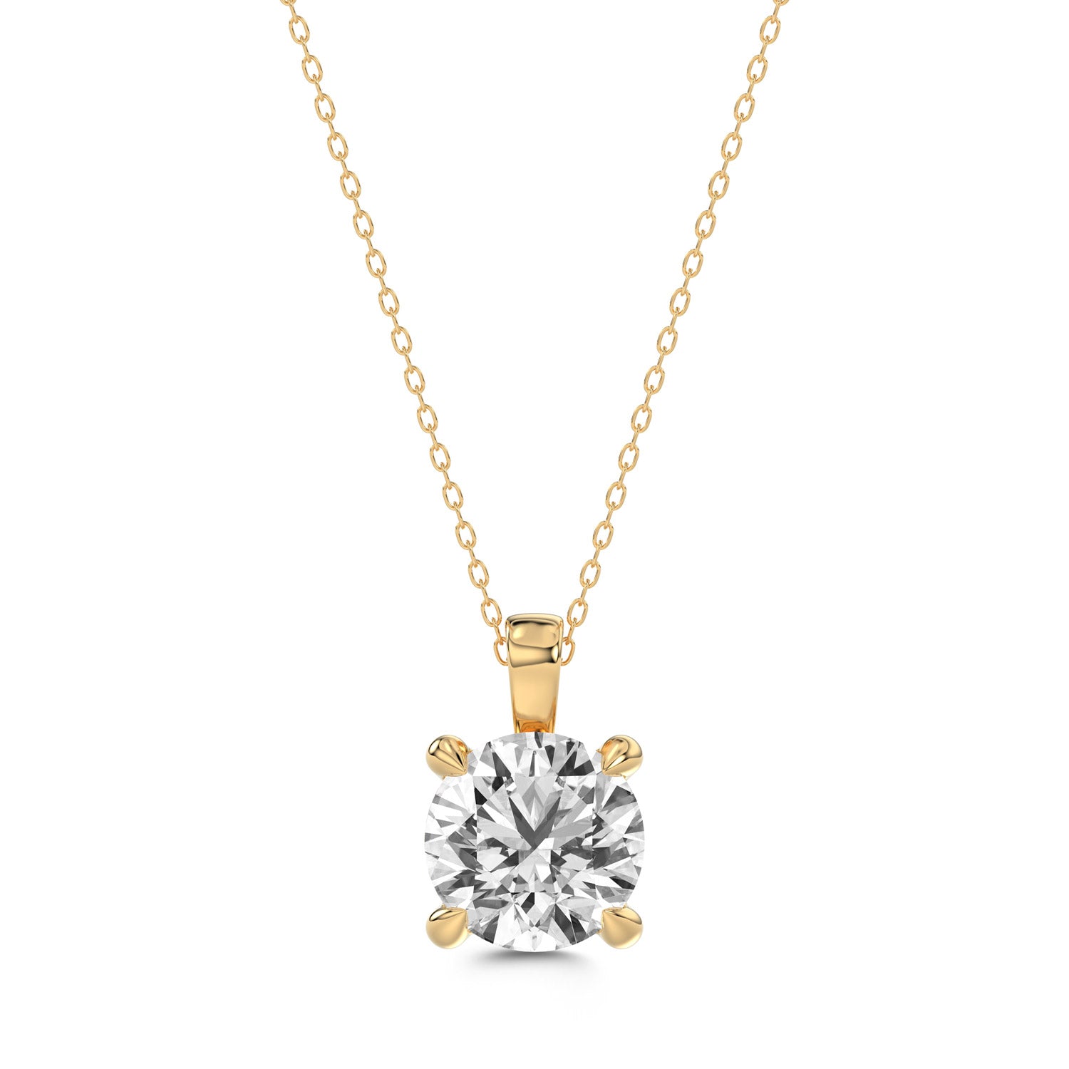 Round Brilliant Cut Diamond Pendant With chain - PD02