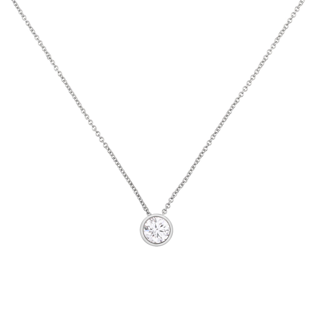 Brilliant Cut Round Diamond Pendant With chain - PD04