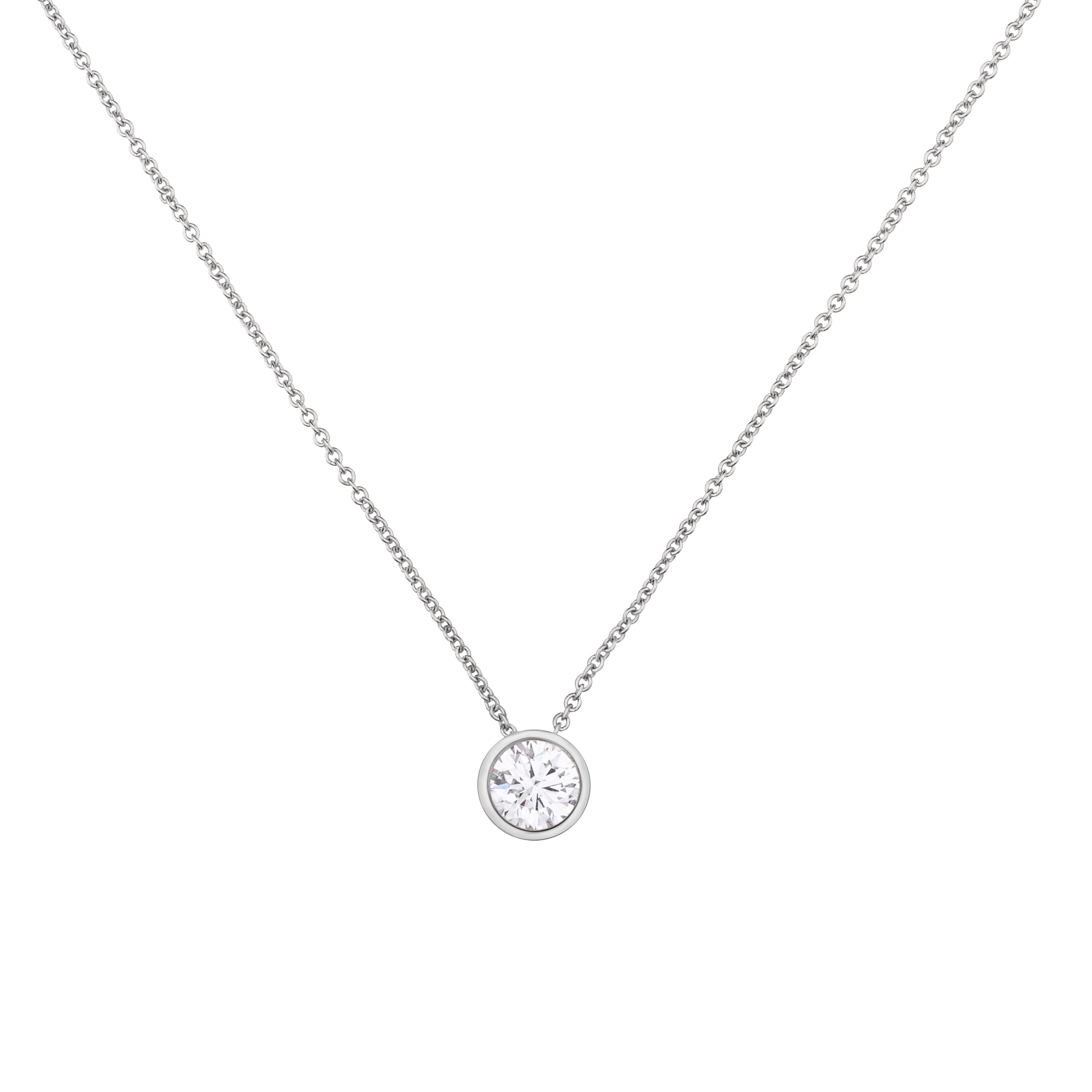 Brilliant Cut Round Diamond Pendant With chain - PD04