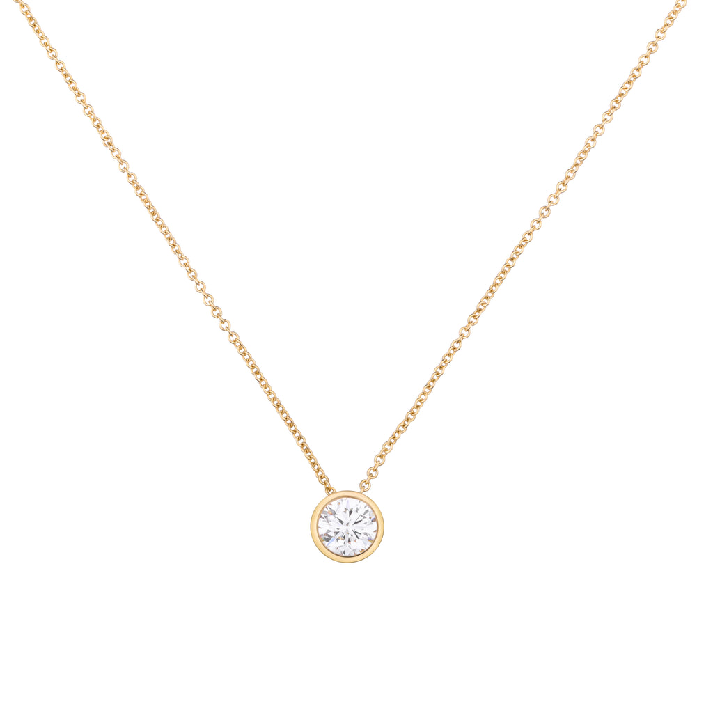 Brilliant Cut Round Diamond Pendant With chain - PD04