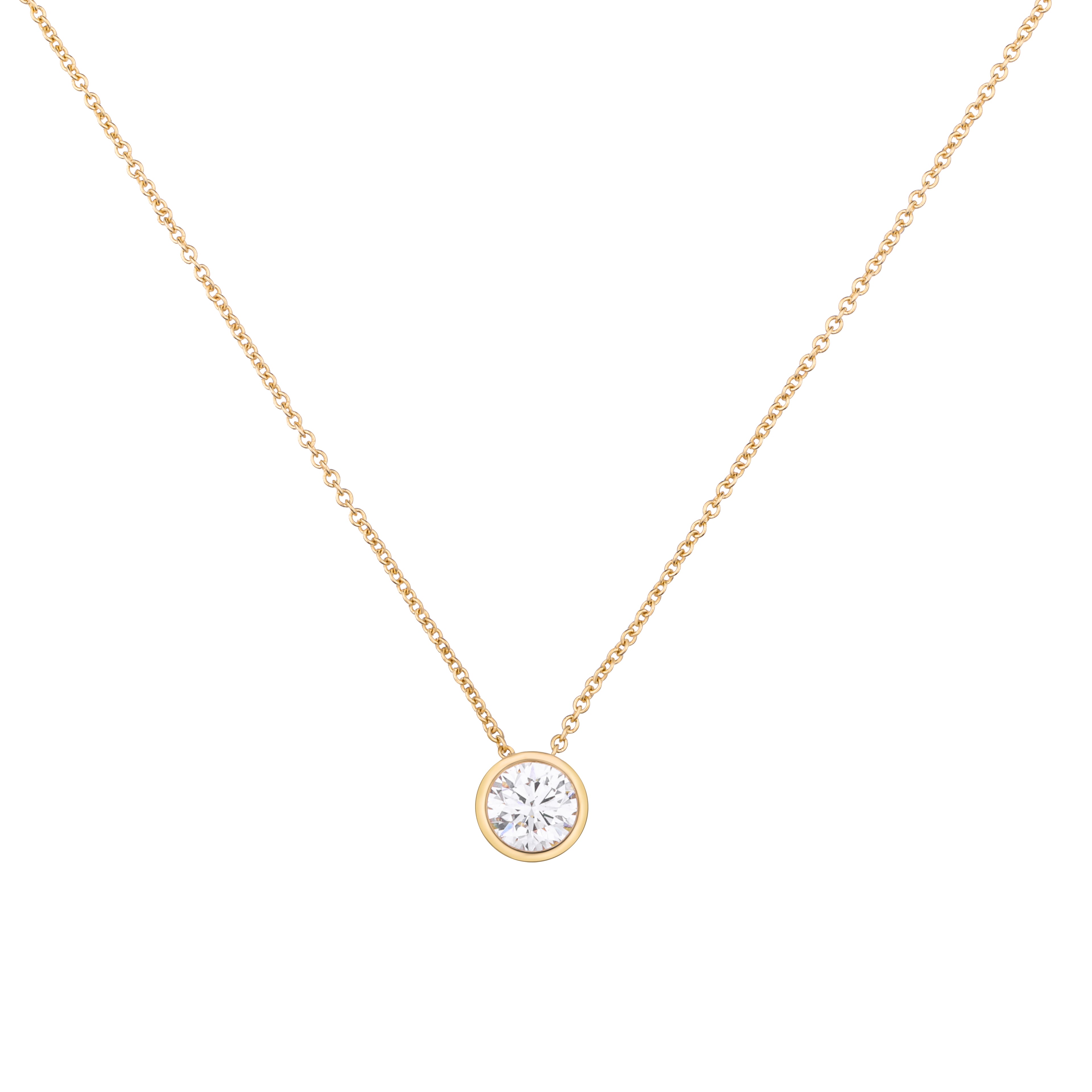 Brilliant Cut Round Diamond Pendant With chain - PD04