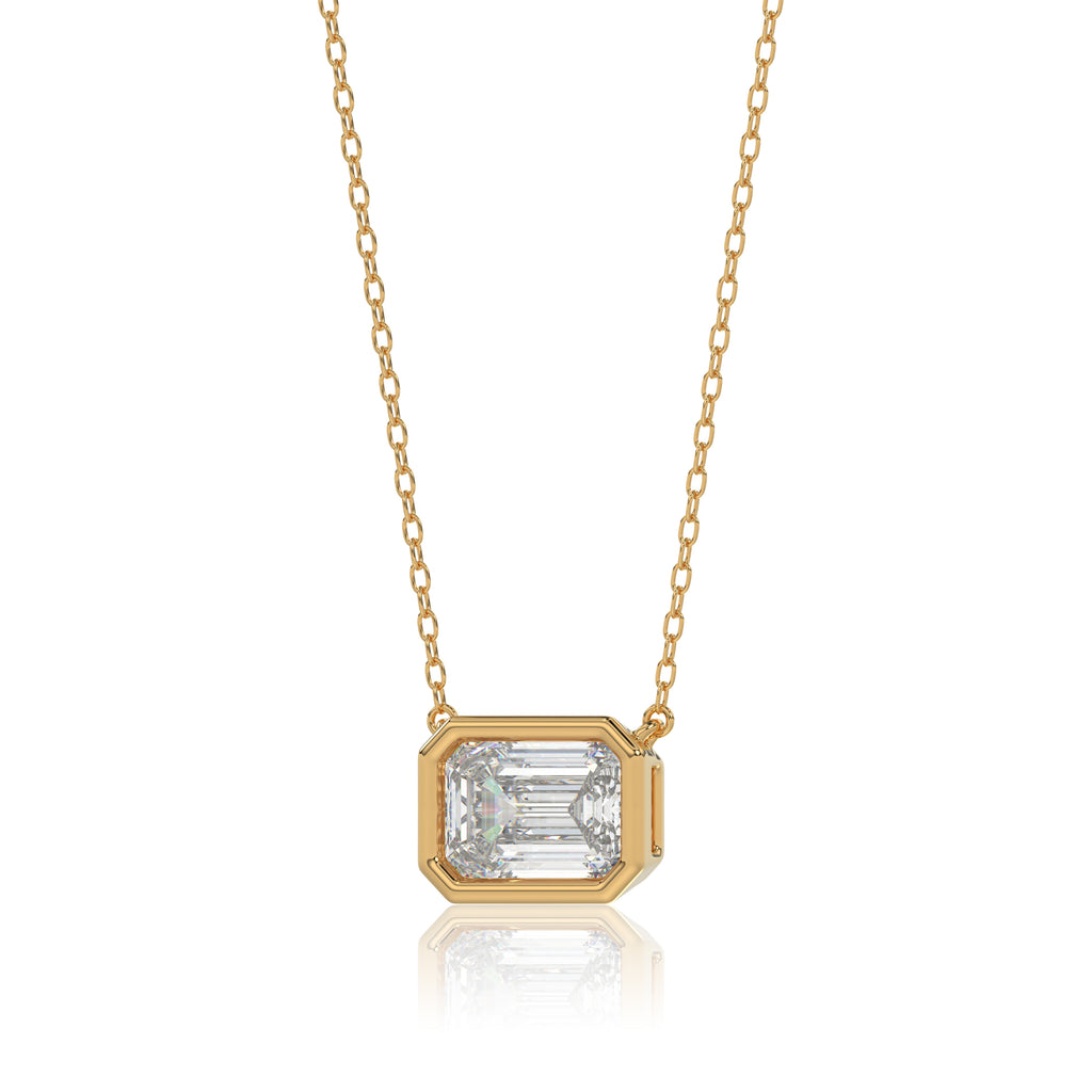 Brilliant Cut Emerald Diamond Pendant With chain - PD06