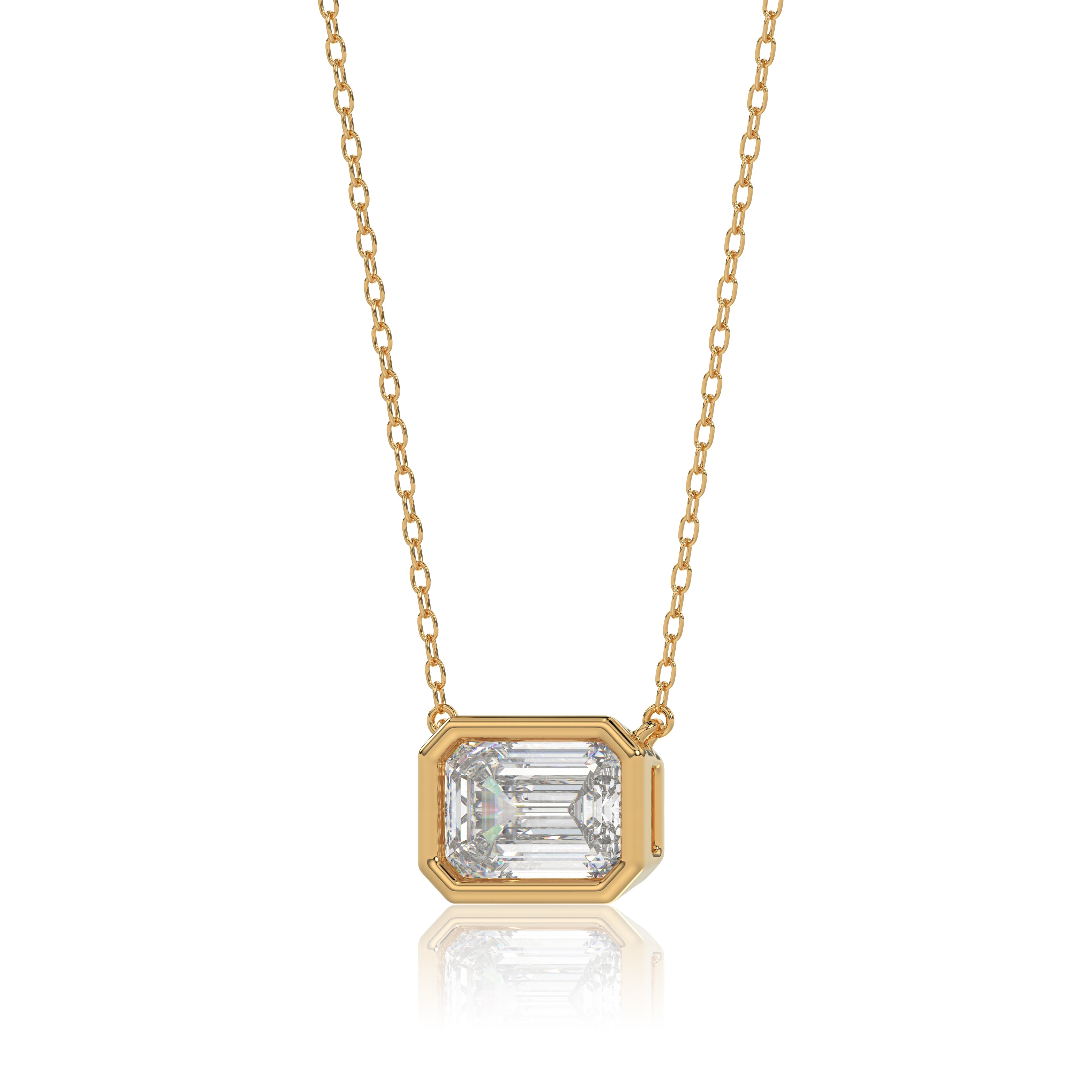 Brilliant Cut Emerald Diamond Pendant With chain - PD06